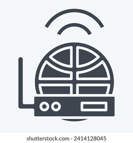 Icon Internet Receiver. related to Satellite symbol. glyph style. simple design editable. simple illustration