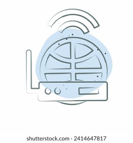 Icon Internet Receiver. related to Satellite symbol. Color Spot Style. simple design editable. simple illustration