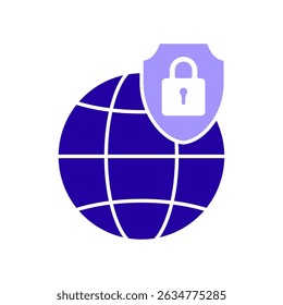 Icono de una seguridad de Internet, aislado contra un fondo limpio.