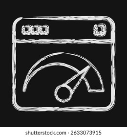 Ícone de velocidade da Internet. Elementos de rede da Internet. Ícone em estilo de giz.