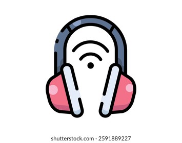 Icon of an Internet of Things Headphone with filled style
