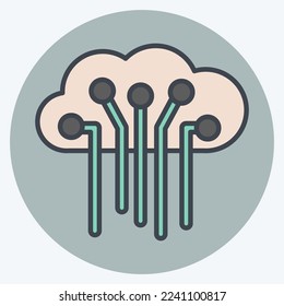 Icon Internet der Dinge. in Bezug auf das Symbol für maschinelles Lernen. Farbpaarstil. einfaches Design bearbeitbar. einfache Abbildung. einfache Vektorsymbole