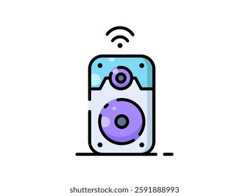 Icon of an Internet of Things Speaker with filled style