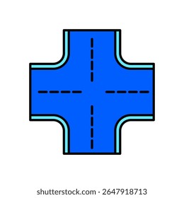 Ícone uma interseção, isolado contra um plano de fundo limpo.