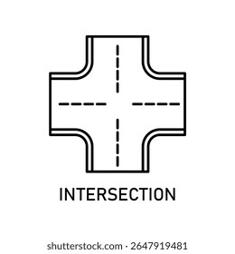 Ícone uma interseção, isolado contra um plano de fundo limpo.