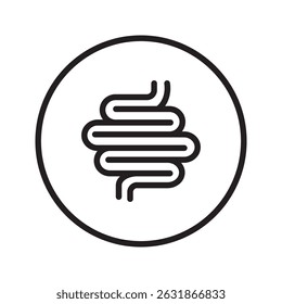 Icon of the intestine. Organ of the body. Bowel examination. Digestive tract.