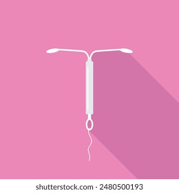 Ikone der intrauterinen Spirale Verhütung für die Geburtenkontrolle, Behandlung von gynäkologischen Erkrankungen. Vektorgrafik-Flachbildschirm