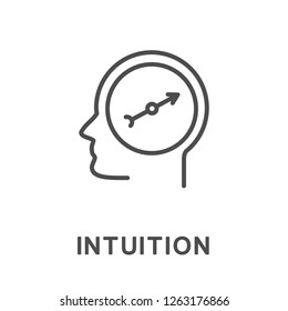 Icon intuition. The ability of a person to correctly understand the meaning of events and correctly navigate in different situations. The thin contour lines with color fills.