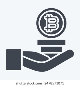 Icon Invesment. related to Cryptography symbol. glyph style. simple design illustration