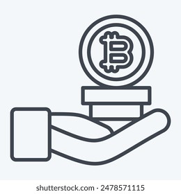 Icon Invesment. related to Cryptography symbol. line style. simple design illustration