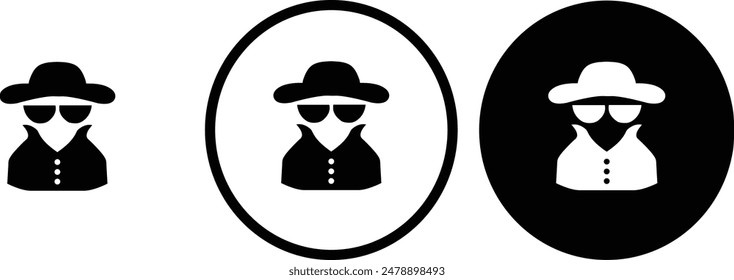 icon Investigator black outline for web site design 
and mobile dark mode apps 
Vector illustration on a white background