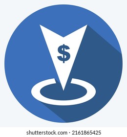 Icon Investing. suitable for Community symbol. long shadow style. simple design editable. design template vector. simple symbol illustration