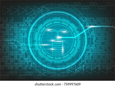 Icon investment with digital technology background