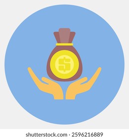 Icon investment. Economy elements. Icon in color mate style.