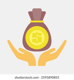 Icon investment. Economy elements. Icon in flat style.