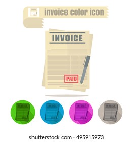 icon invoice colorful design vector on white background