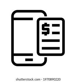Icon Invoice Online With Style Outline
