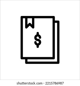 Icon Invoice, Outline, Flat Icon Logo Illustration Vector Isolated. Suitable for Web Design, Logo, App.