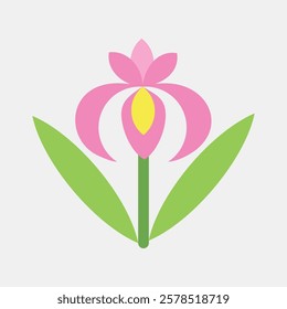 Icon iris. Beautiful flowers elements. Icon in flat style.