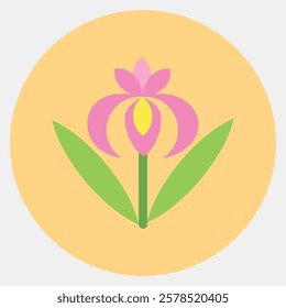 Icon iris. Beautiful flowers elements. Icon in color mate style.