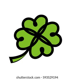 Icon for Irish Traditional Spring Holiday - Saint Patrick's Day. Emblem with Celtic Symbol of Fortune isolated on white background.
