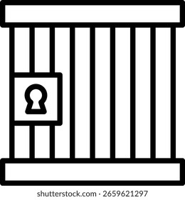 The icon of iron bars is the universal and most direct symbol of prison, confinement, or detention, carrying the idea of restriction of freedom, isolation, and punishment.