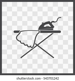 Icon of iron and ironing board vector icon. Isolated illustration. Business picture.