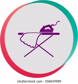 Icon of iron and ironing board  icon. Vector design.