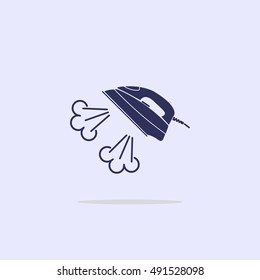 Icon iron with steam.