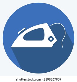 Icon Iron. suitable for Kids symbol. long shadow style. simple design editable. design template vector. simple illustration