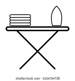 Icon with ironing board. Vector symbol illustration. Laundry icon