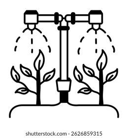 Icon of irrigation system in sketchy style