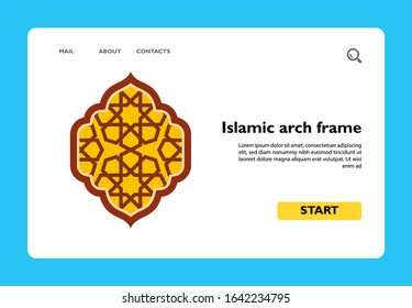 Icon of Islamic arch frame. Design, ornament, emblem. Islam culture concept. Can be used for topics like style, symbol or architecture