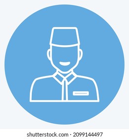 Icon Islamic Man - Blue Eyes Style - Simple illustration,Design Icon vector, Good for prints, posters, advertisements, announcements, info graphics, etc.