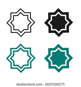 Icon islamic ornament. Islamic elements of Ramadhan, Eid Al Fitr, Eid Al Adha. Icons in glyph style