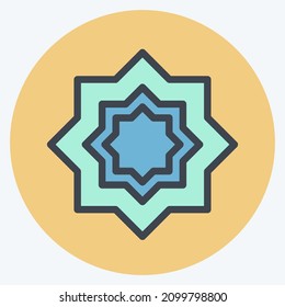 Icon Islamic Star - Color Mate Style - Simple illustration,Design Icon vector, Good for prints, posters, advertisements, announcements, info graphics, etc.