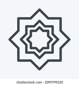 Icon Islamic Star - Line Style - Simple illustration,Design Icon vector, Good for prints, posters, advertisements, announcements, info graphics, etc.