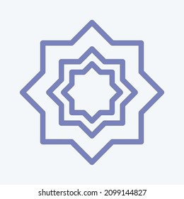 Icon Islamic Star - Two Tone Style - Einfache Illustration, Design Icon Vektorgrafik, Gut für Drucke, Plakate, Anzeigen, Ankündigungen, Infografiken, etc.