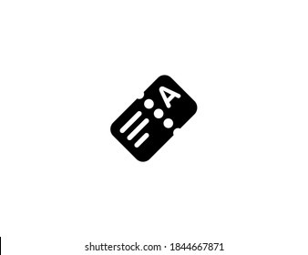 Ticket vector icon. Isolated airplane, plane ticket illustration