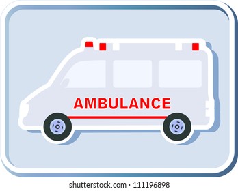 icon with isolated ambulance emergency car silhouette