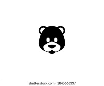 Bear vector icon. Isolated bear face illustration