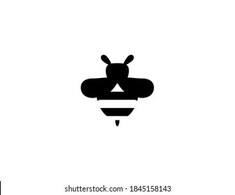 Honeybee vector icon. Isolated bee illustration