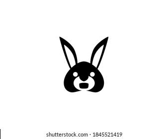 Rabbit vector icon. Isolated Bunny, Rabbit Face illustration