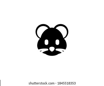 Hamster vector icon. Isolated Hamster face illustration