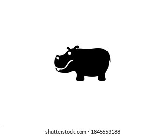 Hippopotamus-Vektorsymbol. Isolierte Hippo-Illustration