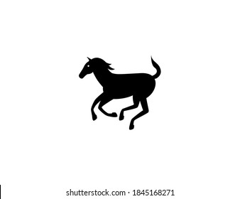 Horse vector icon. Isolated horse racing illustration