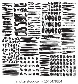 icon of isolated ink spots and lines. Flat abstract symbols compilation for your web design.