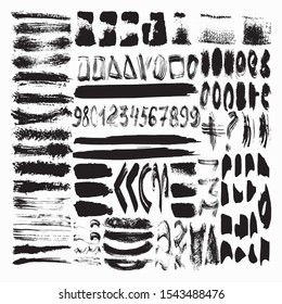 icon of isolated ink spots and lines. Flat abstract symbols compilation for your web design.