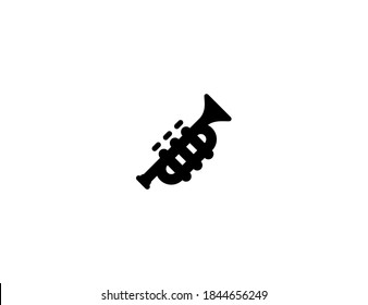 Trumpet vector icon. Isolated jazz musical instrument Trumpet illustration