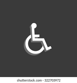 An Icon Isolated on a Grey Background - Wheelchair